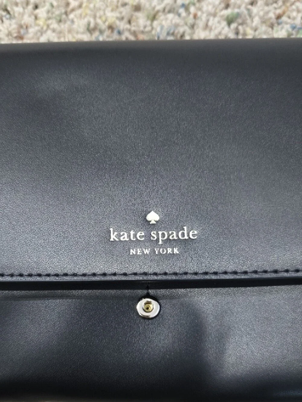 kate spade black leather flap crossbody bag